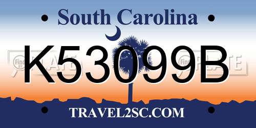 K53099B South Carolina License Plate