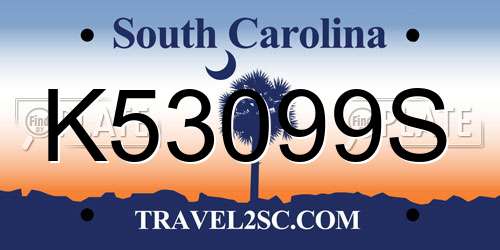 K53099S South Carolina License Plate