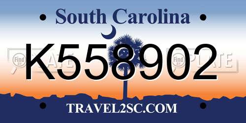 K558902 South Carolina License Plate