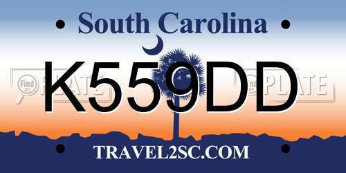 K559DD South Carolina License Plate