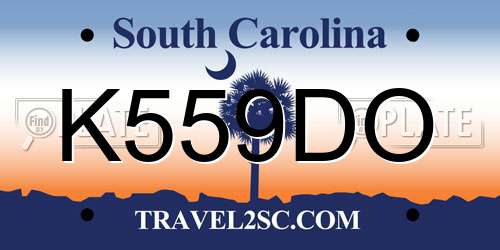K559DO South Carolina License Plate