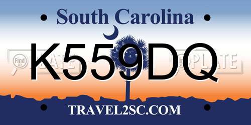 K559DQ South Carolina License Plate