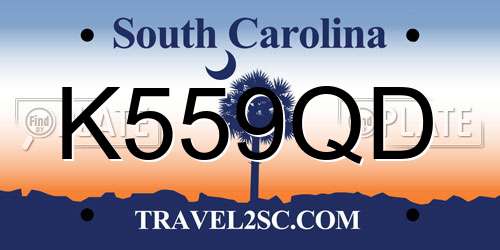 K559QD South Carolina License Plate
