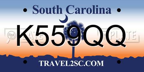 K559QQ South Carolina License Plate