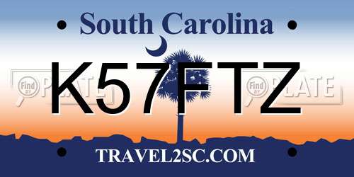 K57FTZ South Carolina License Plate