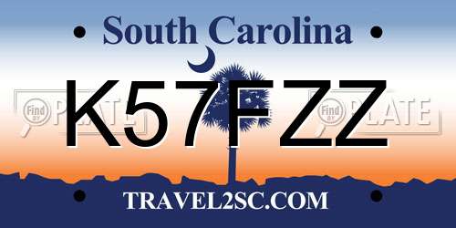 K57FZZ South Carolina License Plate