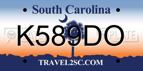 K589DO South Carolina License Plate