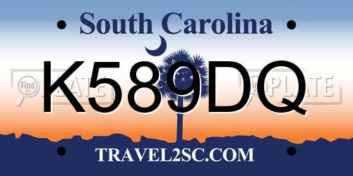 K589DQ South Carolina License Plate