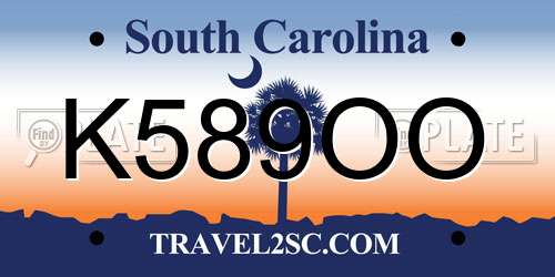 K589OO South Carolina License Plate