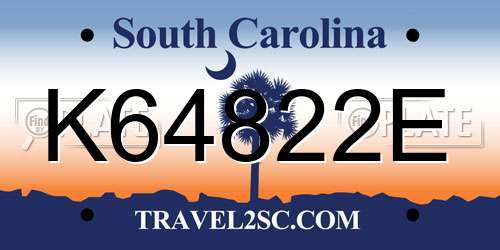 K64822E South Carolina License Plate