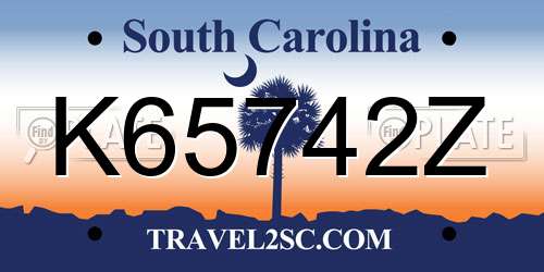 K65742Z South Carolina License Plate
