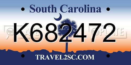 K682472 South Carolina License Plate