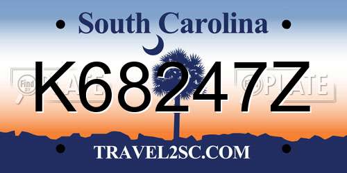 K68247Z South Carolina License Plate