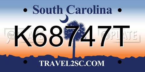 K68747T South Carolina License Plate