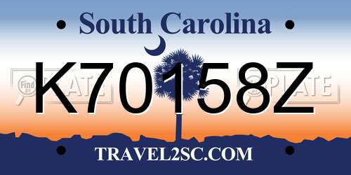 K70158Z South Carolina License Plate