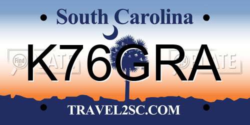 K76GRA South Carolina License Plate