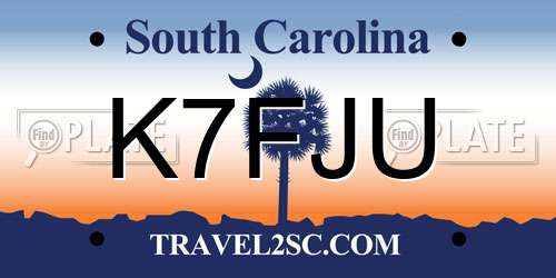 K7FJU South Carolina License Plate