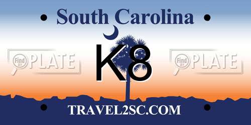 K8 South Carolina License Plate