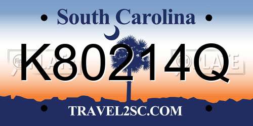 K80214Q South Carolina License Plate