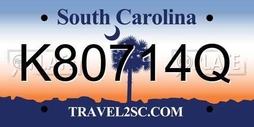 K80714Q South Carolina License Plate