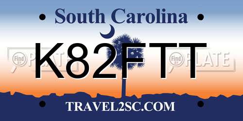 K82FTT South Carolina License Plate