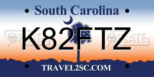 K82FTZ South Carolina License Plate