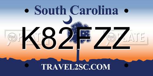 K82FZZ South Carolina License Plate