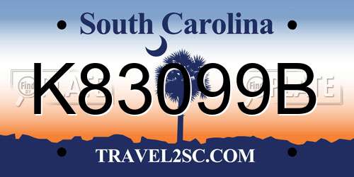 K83099B South Carolina License Plate