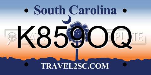 K859OQ South Carolina License Plate