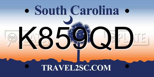 K859QD South Carolina License Plate