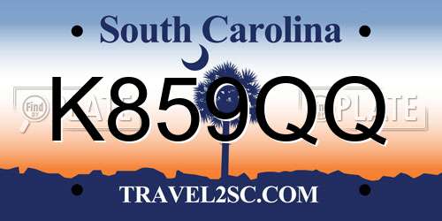 K859QQ South Carolina License Plate