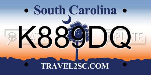 K889DQ South Carolina License Plate