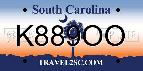 K889OO South Carolina License Plate