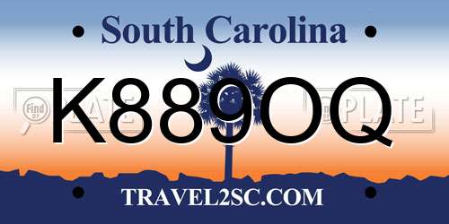 K889OQ South Carolina License Plate
