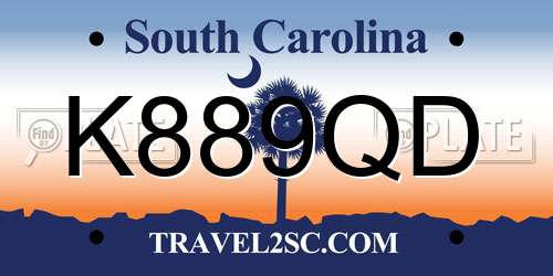 K889QD South Carolina License Plate