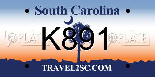 K891 South Carolina License Plate