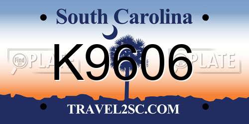 K9606 South Carolina License Plate