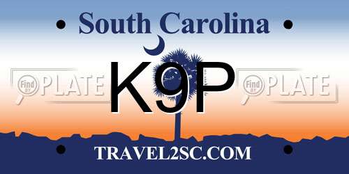 K9P South Carolina License Plate