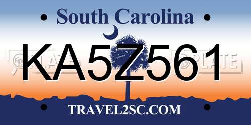 KA5Z561 South Carolina License Plate