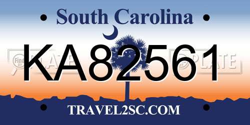 KA82561 South Carolina License Plate