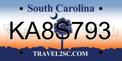 KA8S793 South Carolina License Plate