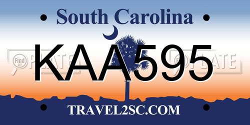 KAA595 South Carolina License Plate