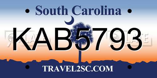 KAB5793 South Carolina License Plate
