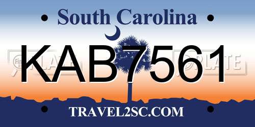 KAB7561 South Carolina License Plate