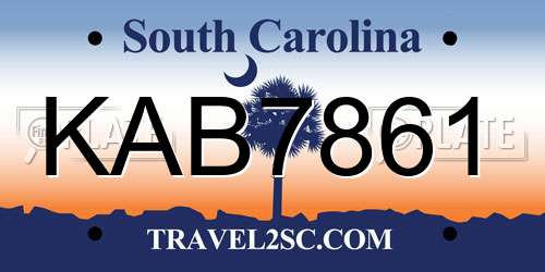 KAB7861 South Carolina License Plate