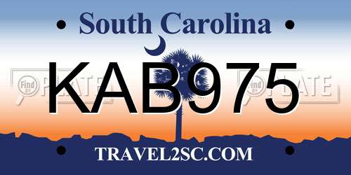 KAB975 South Carolina License Plate