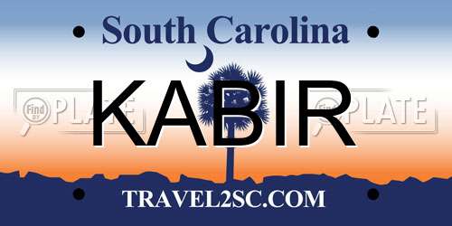 KABIR South Carolina License Plate