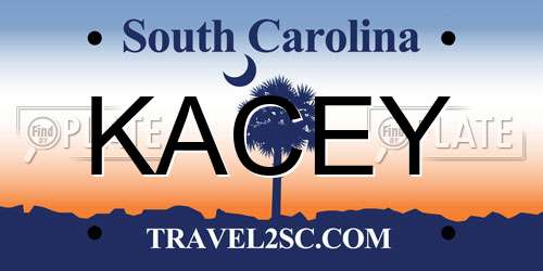 KACEY South Carolina License Plate