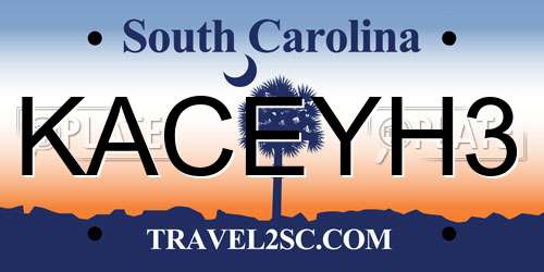 KACEYH3 South Carolina License Plate