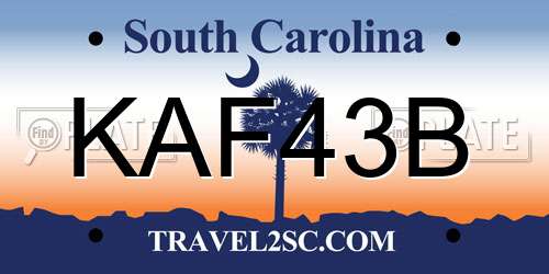 KAF43B South Carolina License Plate